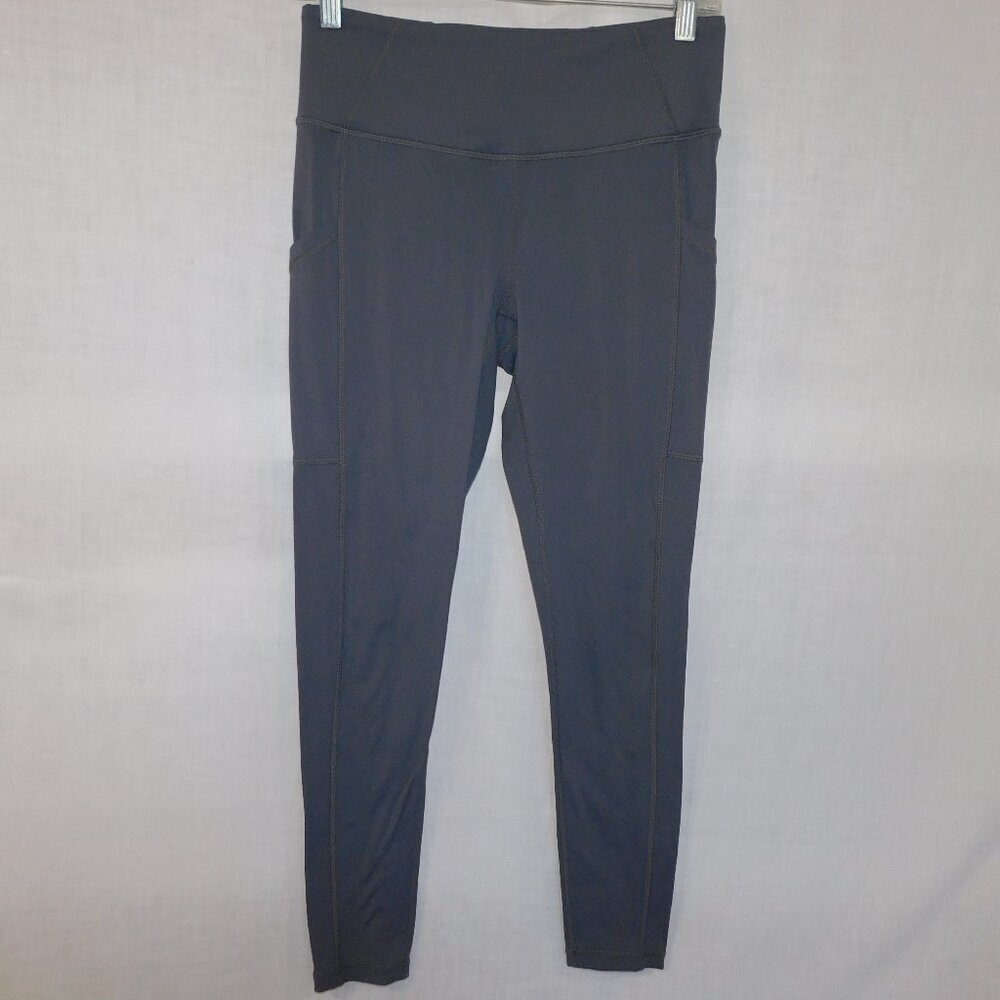 Prana Gray Electa High Waisted UPF 50 athletic Leggings with Pockets Womens M